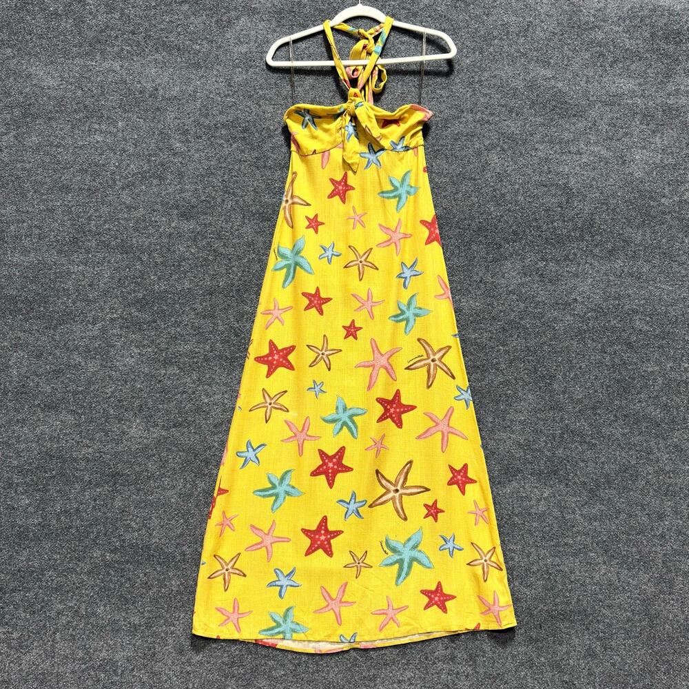 Simon Miller Dress Womens 4 Yellow Starfish Print Halter Maxi Beach Sundress